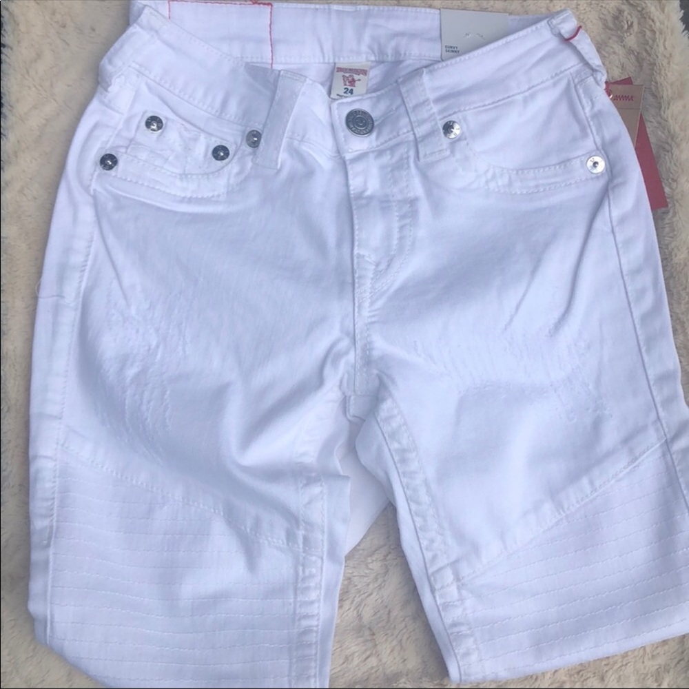 Women true religion biker jeans siZe 24 white